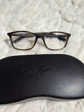 Ray-Ban Tortoiseshell and Black Rectangular Women's Glasses
